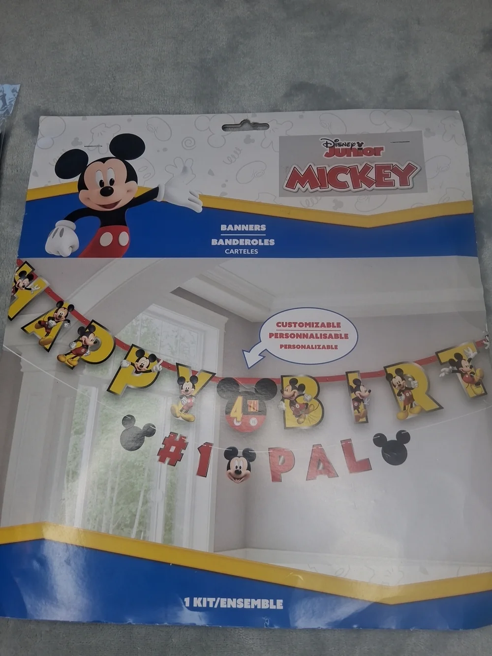 New Disney Junior Mickey Customizable Happy Birthday Banner & Tablecover Set